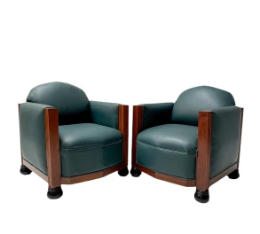 Two Art Deco Amsterdamse School Lounge Chairs by Fa. Drilling Amsterdam, 1920s